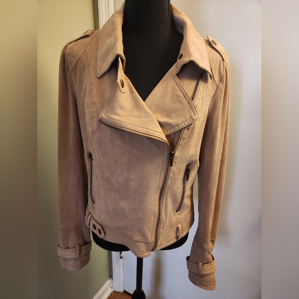 BNCI by Blanc Noir Suede Moto Jacket Medium